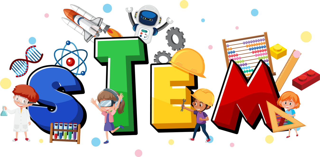 Colourful STEM Education Text Icon